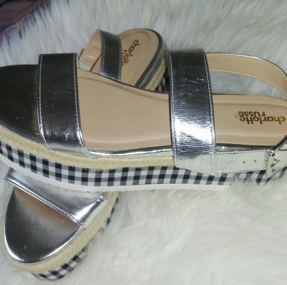 Silver platform sandals
